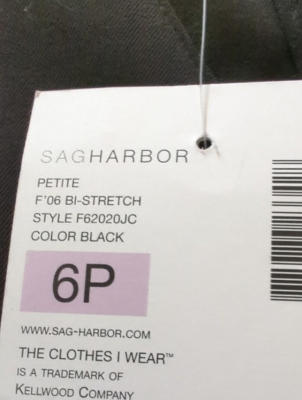 Sag Harbor Bi-Stretch Black High Rise Dress Slacks Pants NEW W/Tag Sz 6P Pockets - Picture 2 of 16